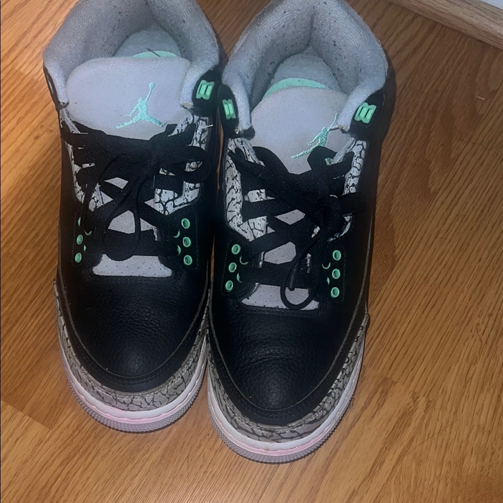 Jordan Black and Green Sneakers with Chunky Sole